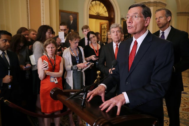 Senate Lawmakers Address The Press After Their Weekly Luncheons 