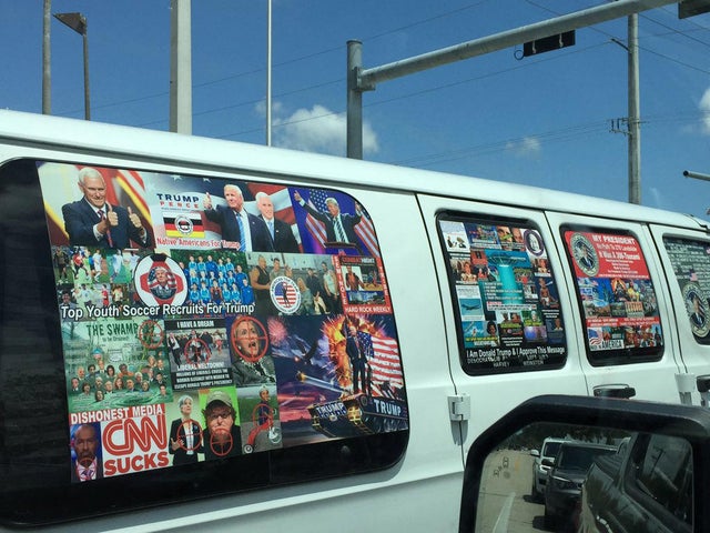 ​A picture shows what is believed to be a van seized in the package bomb investigation before the van was seized. 
