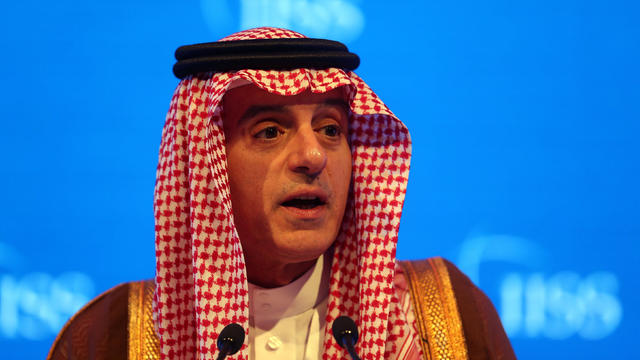 Saudi Arabia's Foreign Minister Adel bin Ahmed Al-Jubeir speaks during the second day of the 14th Manama dialogue, Security Summit in Manama 
