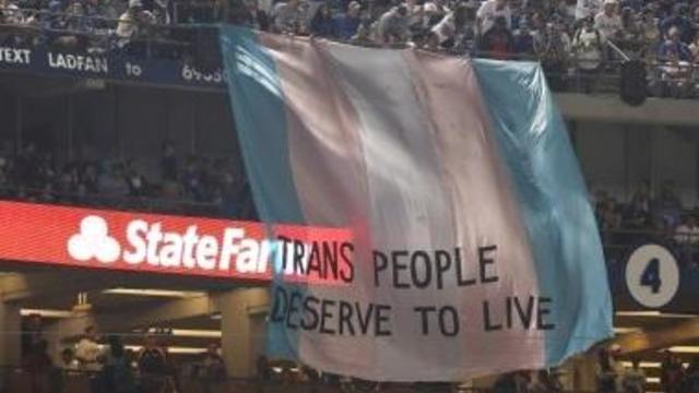 Transgender Pride Flag Flies At World Series Game 5