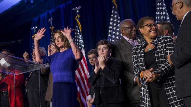 Nancy Pelosi And Congressional Democrats Gather In Washington DC For Election Night 