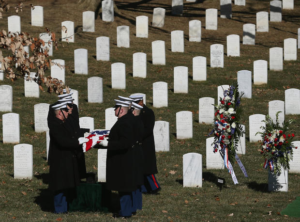 Funeral Held For Marine Corps Cpl. Robert Richards At Arlington National Cemetery 