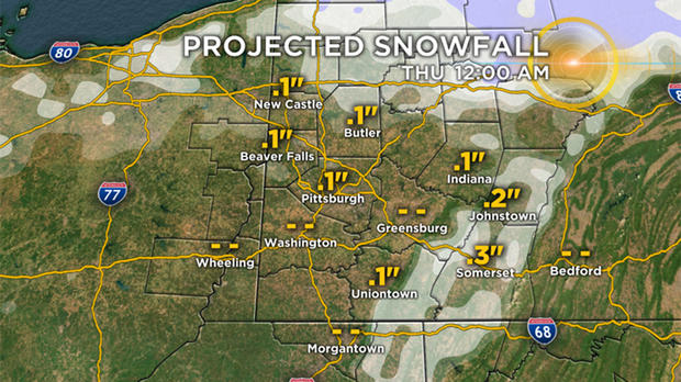 tuesday snowfall projections 