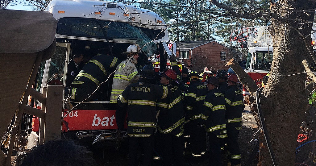 Brockton Transit Bus Driver Trapped, Seriously Hurt In Crash - CBS Boston