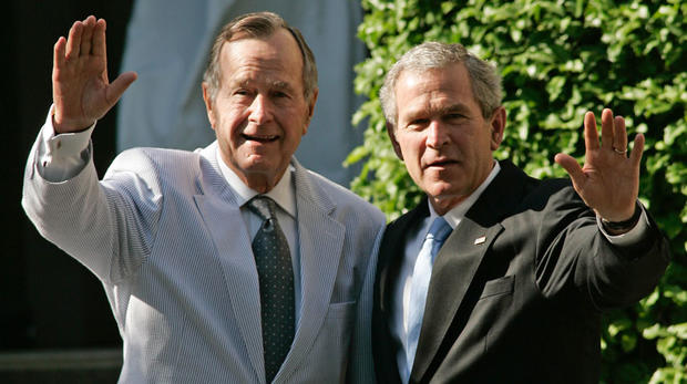 George H.W. Bush and son George W. Bush 