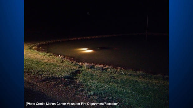 vehicle submerged in pond indiana county 