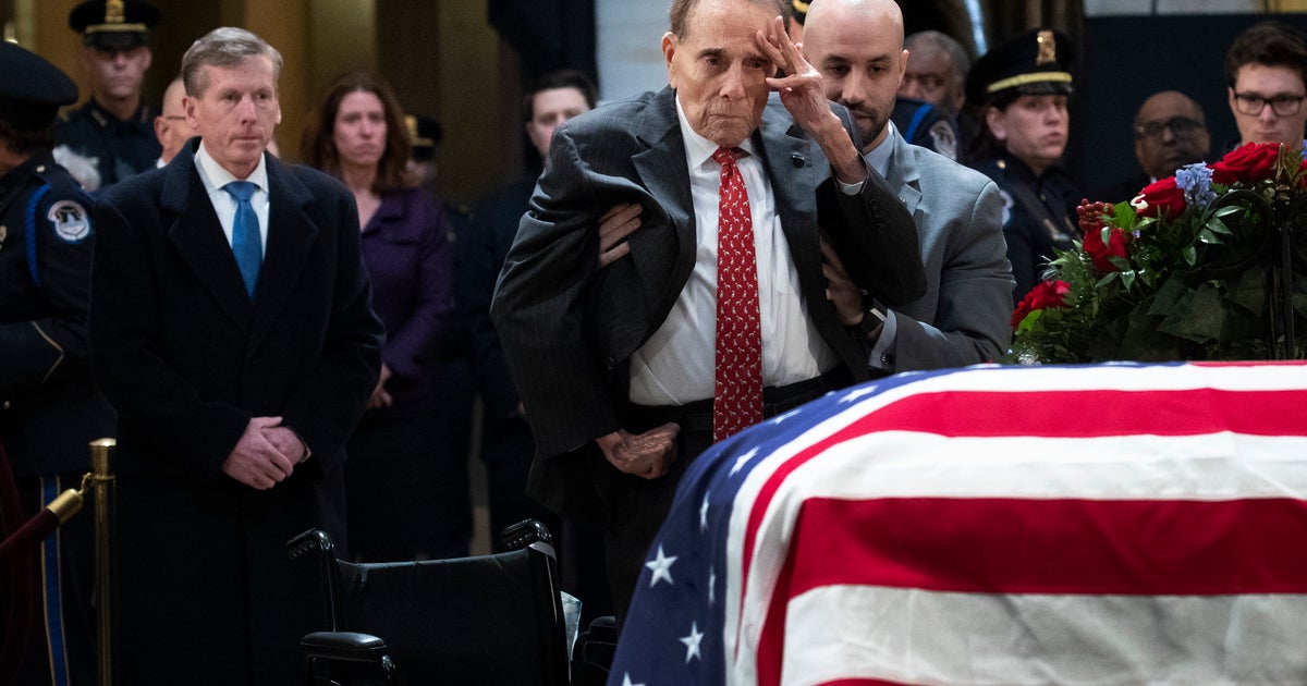 Bob Dole Rises From Wheelchair To Salute President Bush's Casket At