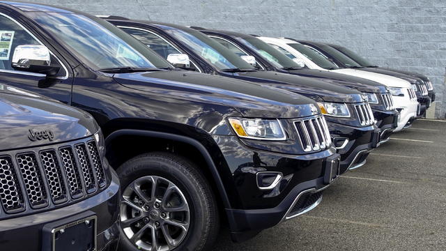 2015 Jeep Grand Cherokee are exhibited on a car dealership in New Jersey 