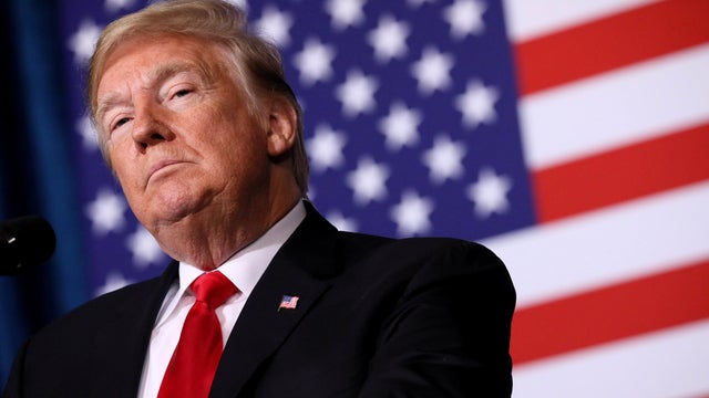 President Trump pauses while delivering remarks at the Project Safe Neighborhoods National Conference in Kansas City, Missouri, Dec. 7, 2018. 