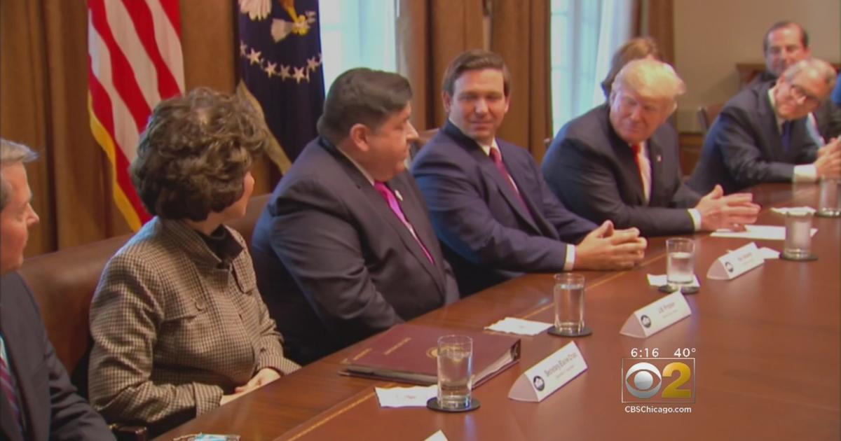 J.B. Pritzker Visits President Trump In D.C. - CBS Chicago