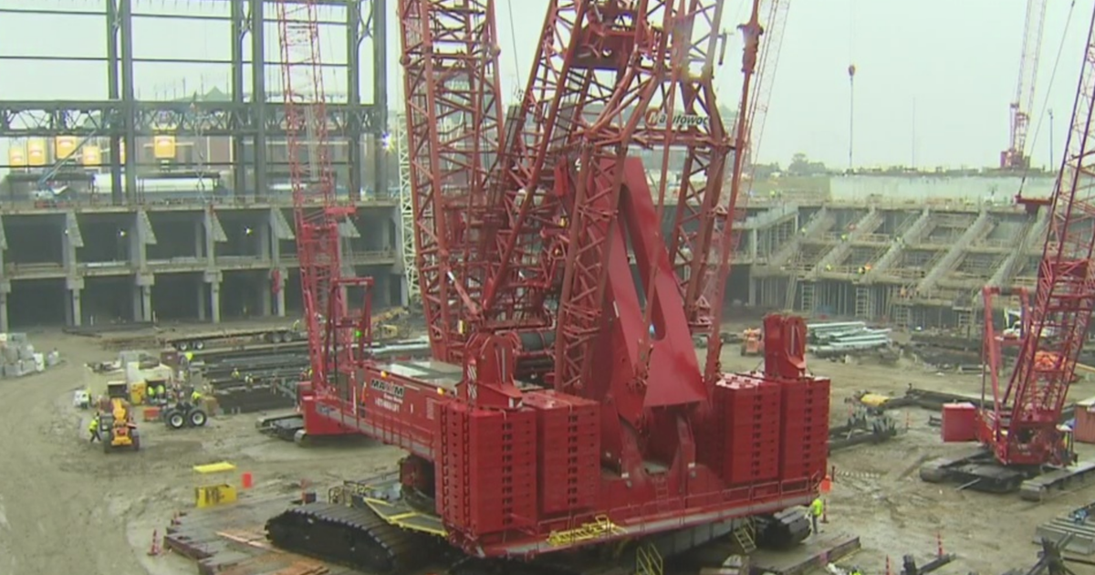 Humongous Crane Arrives In Arlington To Install Retractable Roof 
