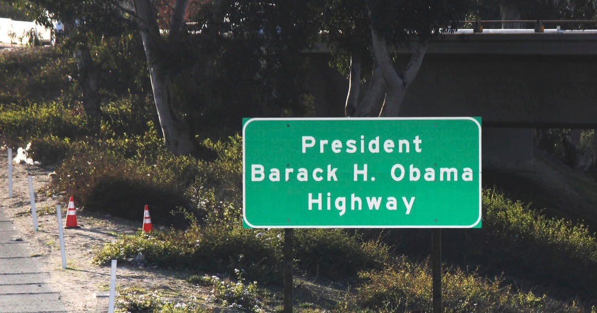 Signs go up naming California highway after Barack Obama - CBS News