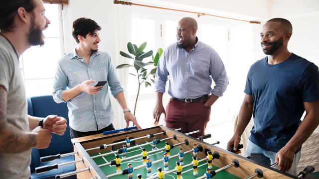 People playing table football 