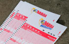 Mega Millions lottery entry tickets are seen in New York 