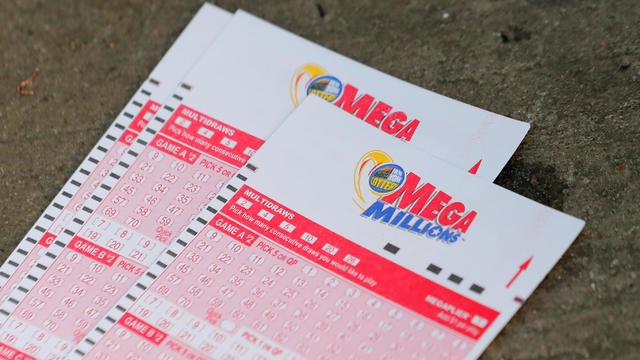 Mega Millions lottery entry tickets are seen in New York 