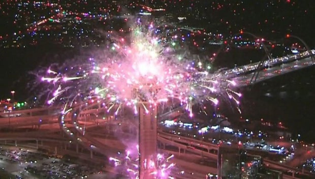 Reunion Tower fireworks 