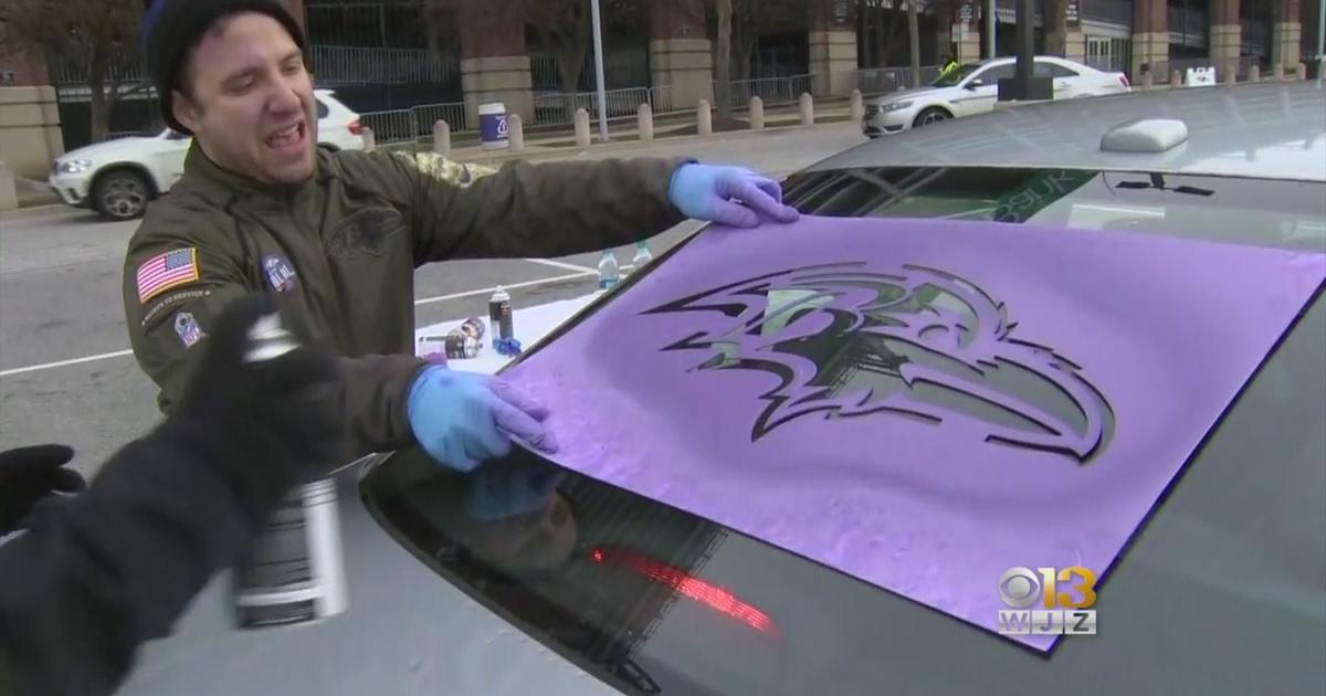 Why Baltimore Ravens' end zone has 'MO' painted in purple 