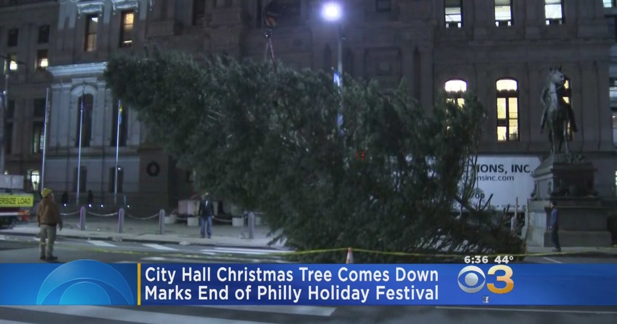 City Hall's Christmas Tree Cut Down, Marks End Of Holiday Season CBS