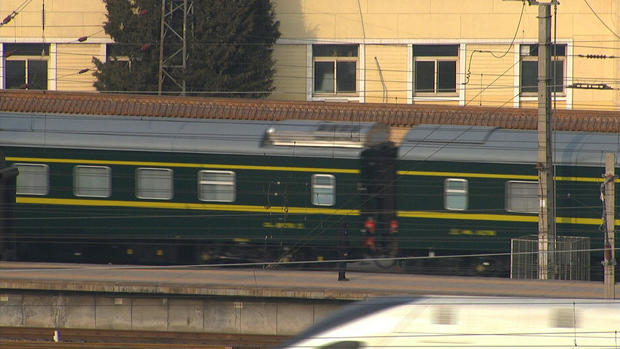 Train believed to be carrying North Korean leader Kim Jong Un leaves Beijing Railway Station in Beijing 