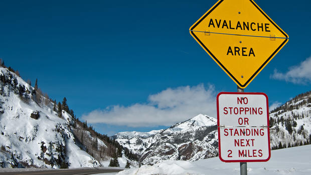 Avalanche Area Sign generic colorado mountains 