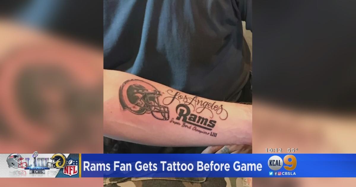 Rams Fan Inks Super Bowl Victory Tattoo Before Big Game - CBS Los Angeles