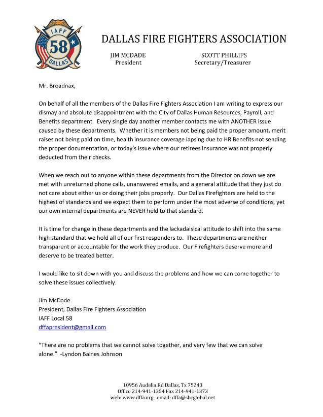 McDade letter 