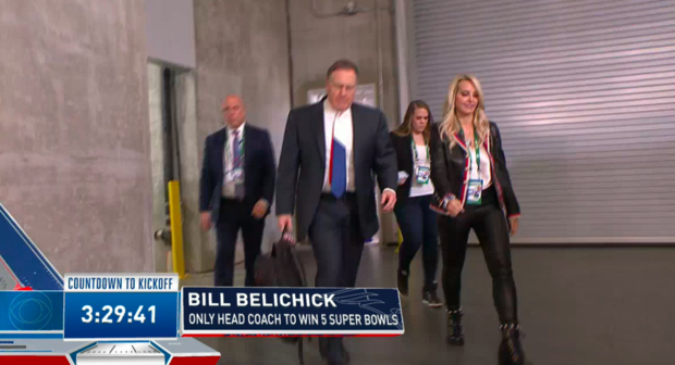 Bill Belichick arrives at Super Bowl LIII 