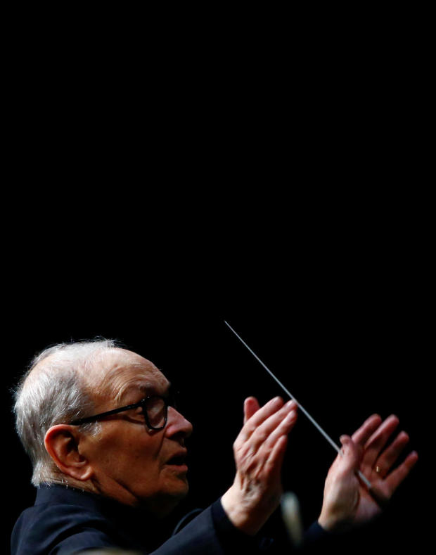 Italian composer Ennio Morricone conducts a concert in Berlin 