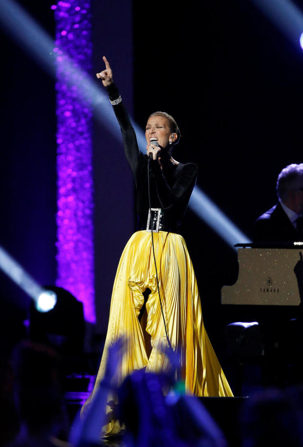 Singer Dion performs "A Change Is Gonna Come" during the taping of "Aretha! A Grammy Celebration For The Queen Of Soul" at the Shrine Auditorium in Los Angeles 