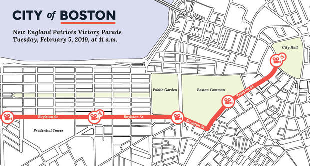 Patriots parade route through Boston 2019 