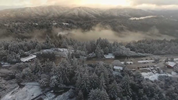Bay Area Snow - Highway 17 Santa Cruz Mountains 
