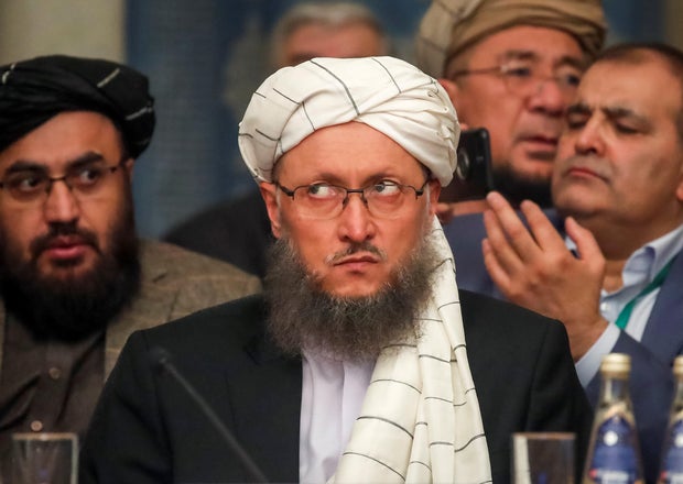 Deputy Head of Political Office of the Taliban Abdul Salam Hanafi attends a conference arranged by the Afghan diaspora in Moscow