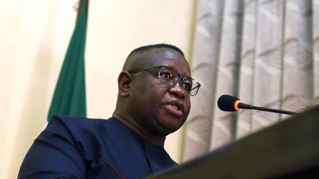 Sierra Leone's President Julius Maada Bio addresses the audience during an event in which he declared national emergency on rape and sexual violence, in Freetown 