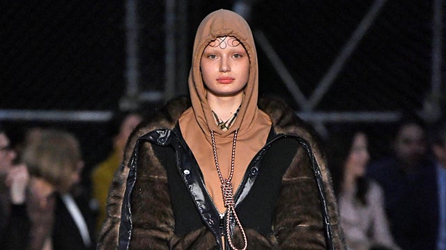 A model walks on the runway during the Burberry Fashion Show at London Fashion Week in London on Feb. 17, 2019. 