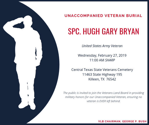 Specialist Hugh Gary Bryan, a United States SP5 Army Veteran 