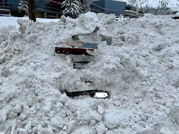 Tahoe snow buried car 