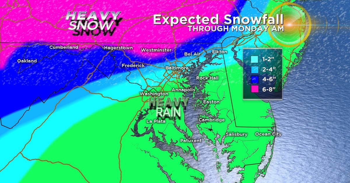 TIMELINE When Will It Snow Sunday In Maryland? CBS Baltimore