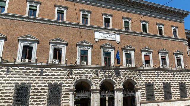 Building of Ministry of Justice in city of Rome, Italy 