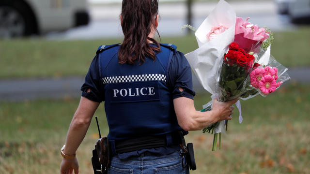 A still image taken from video circulated on social media, apparently taken by a gunman and posted online live as the attack unfolded, shows him entering a mosque in Christchurch 