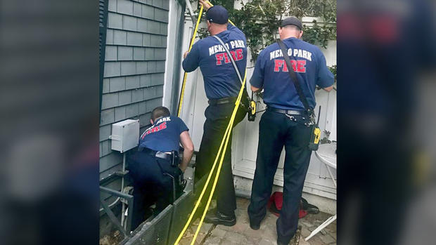 Firefighters Work to Free Stuck Kitten in Atherton 