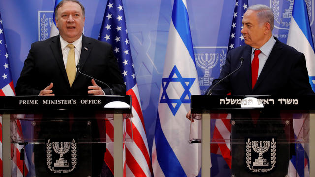 U.S. Secretary of State Mike Pompeo and Israeli Prime Minister Benjamin Netanyahu deliver joint statements during their meeting in Jerusalem 