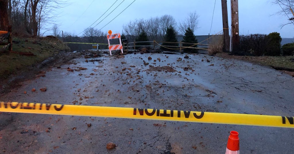 Water Main Break Causes Road To Buckle In Collier Twp. CBS Pittsburgh