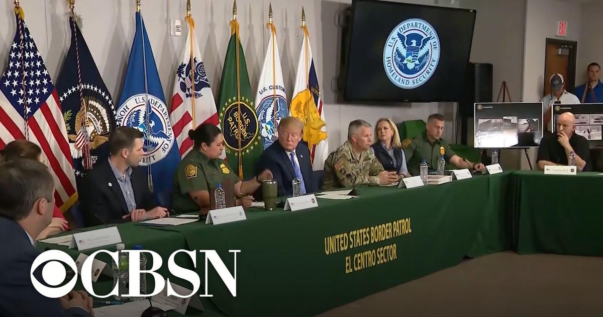 President Trump tours refurbished fencing at the southern U.S. border ...