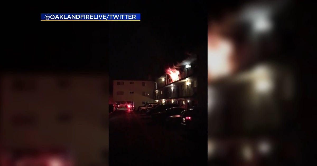 16 Displaced In Overnight Apartment Fire In East Oakland - CBS San ...