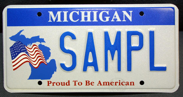 Patriotic Michigan License Plate 