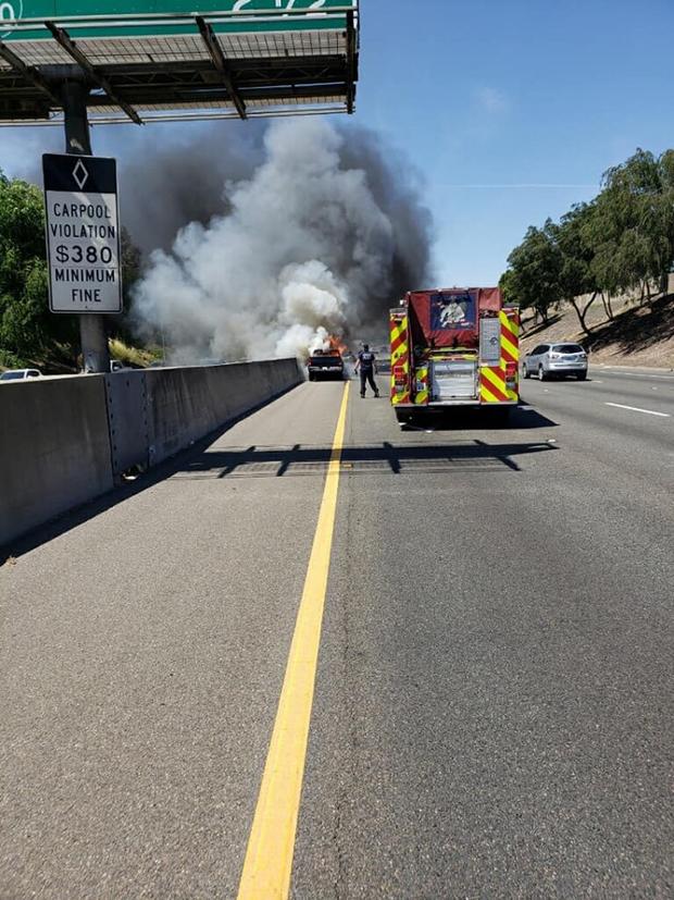 nb highway 99 fire (credit CHP South Sacramento) 