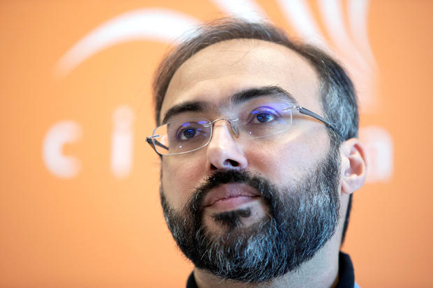 Arab pro-democracy campaigner Iyad el-Baghdadi attends news conference in Oslo 