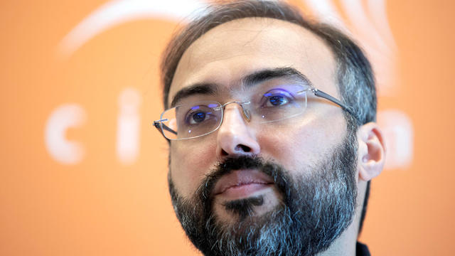 Arab pro-democracy campaigner Iyad el-Baghdadi attends news conference in Oslo 