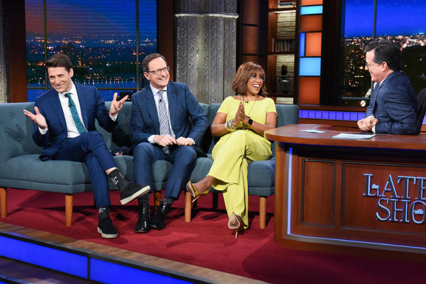 Tony Dokoupil, Anthony Mason, Gayle King — The Late Show with Stephen Colbert 