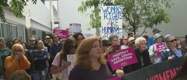 Dozens Hold Pro-Choice Rally In West Hollywood Tuesday 
